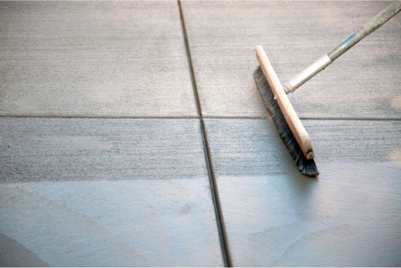 A photo of a stamped concrete surface